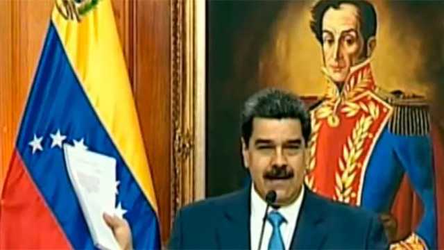 Nicolás Maduro en su declaración desde el Palacio de Miraflores. (Foto: VTV)