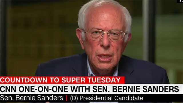 Sanders ante la batalla decisiva para su candidatura del Supermartes. (Foto: CNN)