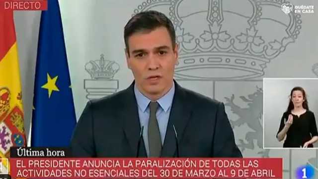 Pedro Sánchez anunció el endurecimiento de las medidas. (Foto: 24h/RTVE)