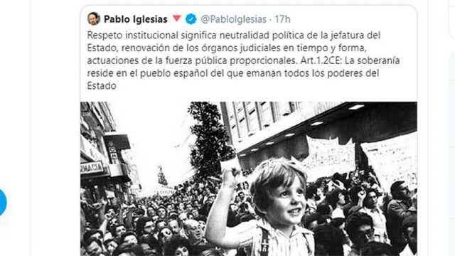 Durísimo ataque de Iglesias y Garzón al Rey. (Imagen: Twitter(@PabloIglesias)