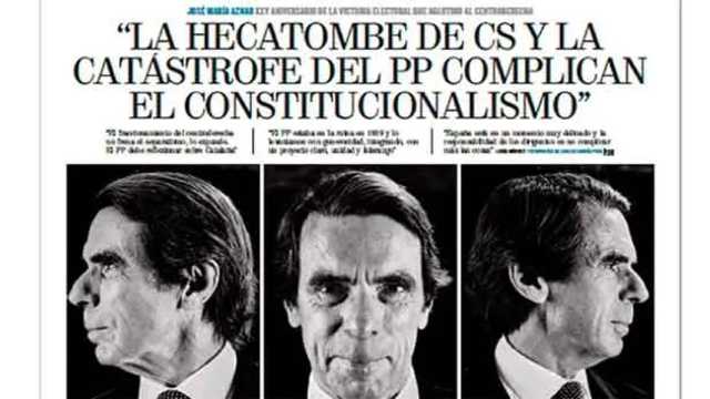 Todo el foco político sobre el XXV aniversario del triunfo de José María Aznar. (Captura: UN/ElMundo)