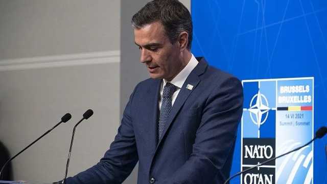 El primer ministro Pedro Sánchez en rueda de prensa tras la Cumbre de la OTAN de 2021. (Foto: Wikimedia)